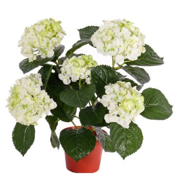 Umělá květina hortenzie TEMARI, krémovo-zelená, 35cm, Ø10-12cm
