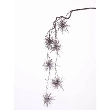 Umělá hamamelis větvička ZENDAYA, s květy, zmrzlá, hnědá, 110cm