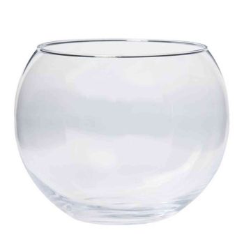 Skleněná váza TOBI OCEAN, koule, transparentní, 17,5cm, Ø19cm