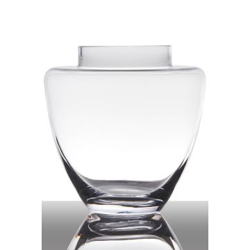 Elegantní váza ze skla LACEY, čirá, 19cm, Ø19cm
