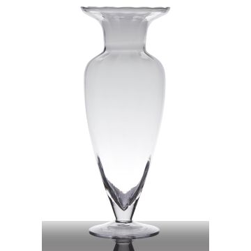 Skleněná váza amfora KENDRA na stopce, čirá, 43cm, Ø17cm