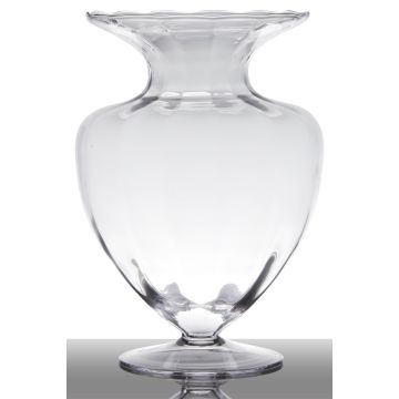 Skleněná váza amfora KENDRA na stopce, čirá, 33cm, Ø23,5cm