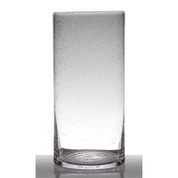 Skleněná váza s bublinkami SANUA, válec, čirá, 40cm, Ø19cm