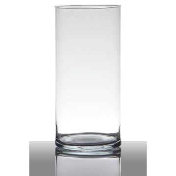 Váza ze skla SANYA EARTH, válec, transparentní, 30cm, Ø12cm