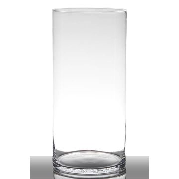 Váza ze skla SANYA EARTH, válec, průhledná, 40cm, Ø19cm