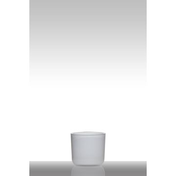 Sklenice na čajovou svíčku NICK, bílý, 13cm, Ø14cm