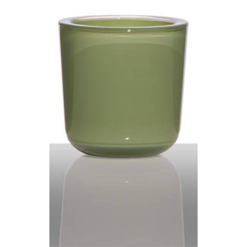 Sklenice na čajovou svíčku NICK, trávově zelený, 7,5cm, Ø7,5cm