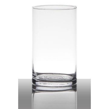 Váza ze skla SANYA EARTH, válec, průhledná, 15cm, Ø9cm