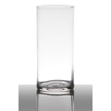 Váza ze skla SANYA EARTH, válec, transparentní, 19cm, Ø9cm