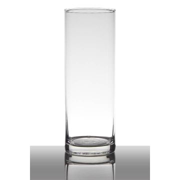 Váza ze skla SANYA EARTH, válec, transparentní, 24cm, Ø9cm