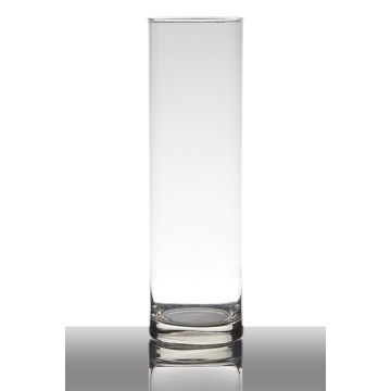 Váza ze skla SANYA EARTH, válec, transparentní, 30cm, Ø9cm