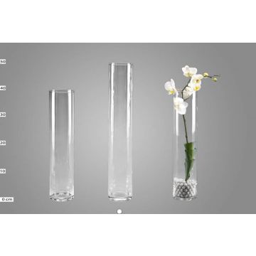 Podlahová váza ze skla SANYA EARTH, transparentní, 50cm, Ø9cm