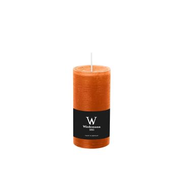 Sloupková svíčka AURORA, oranžová, 12cm, Ø5,8cm, 42h - Made in Germany