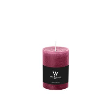 Stumpenkerze AURORA, purpurová, 14cm, Ø9,8cm, 100h - vyrobeno v Německu