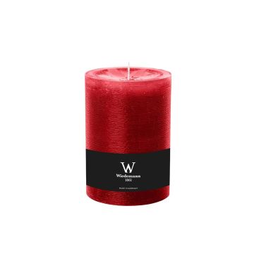 Stumpenkerze AURORA, rubinrot, 14cm, Ø9,8cm, 100h - vyrobeno v Německu