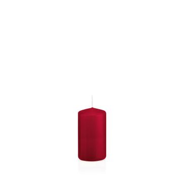 Sloupková svíčka MAEVA, tmavě červená, 8cm, Ø4cm, 12h - Made in Germany