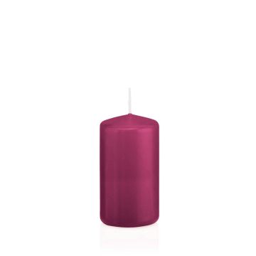 Sloupková svíčka MAEVA, purpurová, 12cm, Ø6cm, 40h - Made in Germany