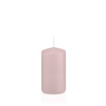 Sloupková svíčka MAEVA, světle růžová, 12cm, Ø6cm, 40h - Made in Germany