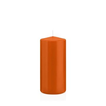 Sloupková svíčka MAEVA, oranžová, 15cm, Ø7cm, 63h - Made in Germany