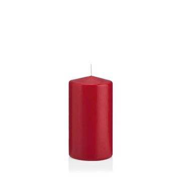 Sloupková svíčka MAEVA, tmavě červená, 13cm, Ø7cm, 52h - Made in Germany