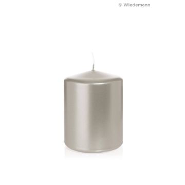Vánoční svíčka ROSELLA, stříbrná, 10cm, Ø8cm, 45h - Made in Germany