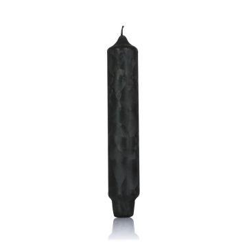 Punčová svíčka ANASTASIA, ledový efekt, černá, 16,4 cm, Ø 2,8 cm, 6h - vyrobeno v Německu