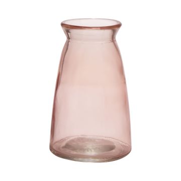 Květinová váza TIBBY ze skla, světle růžovo-čirá, 14,5 cm, Ø9,5 cm