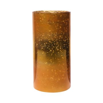 Skleněná stolní váza RIGOBERTO, střed zlatý, oranžovo-hnědo-čirý, 25 cm, Ø12,5 cm