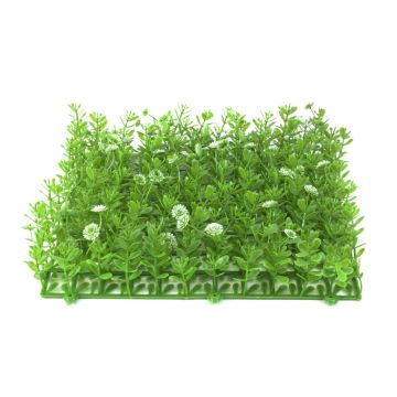 Plastová rohož zo zimostrázu KEIL s květy, zeleno-bílá, 25x25cm