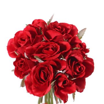 Umělá kytice růží ROSILA, červená, 20cm, Ø15cm