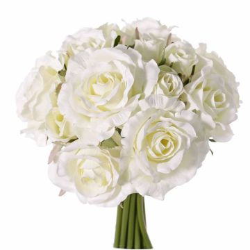 Umělá kytice růží ROSILA, bílá, 25cm, Ø20cm