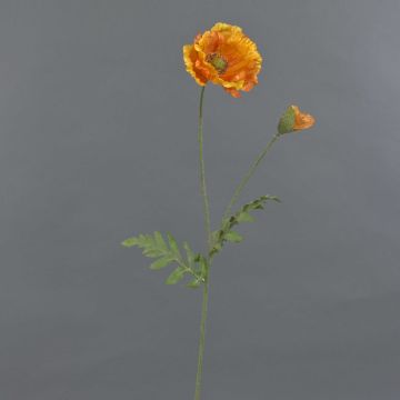 Textilní mák LIENTJE, oranžový, 65cm, Ø12cm