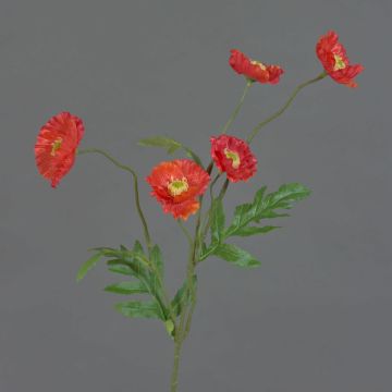 Textilní mák KEIRA, oranžový, 65cm, Ø5cm