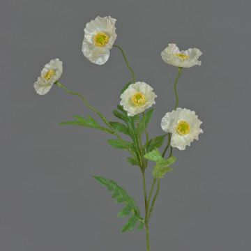 Textilní mák KEIRA, bílý, 65cm, Ø5cm