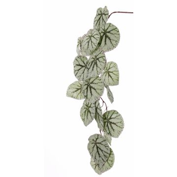 Umělá větev listové begonie KATRICE, zeleno-šedá, 110 cm