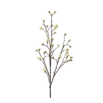 Umělá javorová větev LIUVA s květy, krémová, 110cm