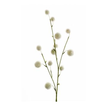 Umělá květinová sněhová koule větev ATERIDA, bílá, 80cm