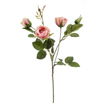 Umělá větvička růže SYLVANA, růžová, 60cm, Ø3-5cm