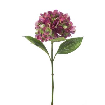 Textilní květinová hortenzie ENEA, fialovozelená, 65cm