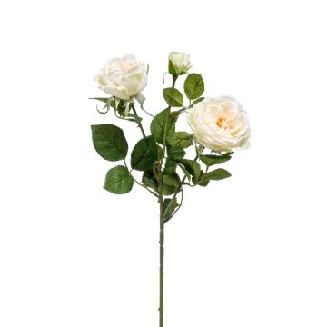 Umělá květinová růžová ratolest CALISTA, krémová, 60cm, Ø9cm