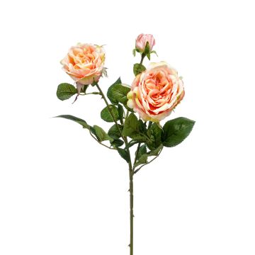 Umělá květinová růžová ratolest CALISTA, krémově růžová, 60cm, Ø9cm