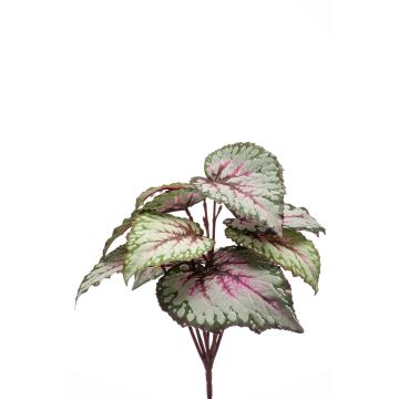 Umělá listová begonie MEIRA na zápichu, zeleno-růžová, 25cm