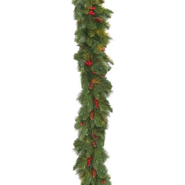 Umělá vánoční girlanda BUKAREST, zdobená, 275cm, Ø30cm