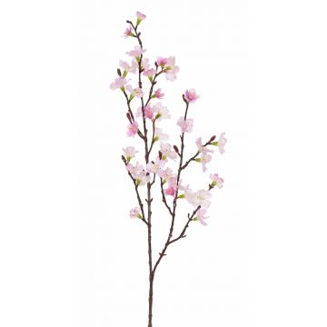 Větev z umělého třešňového květu ARIELLE s květinami, růžová, 75cm