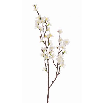 Větev z umělých třešní ARIELLE s květinami, bílá, 75cm