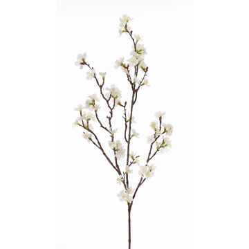 Větev z umělého třešňového květu ARIELLE s květinami, bílá, 95cm