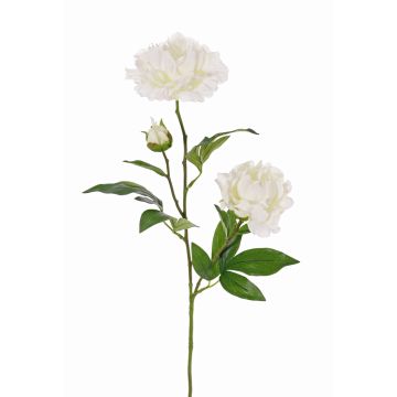 Textilní květina pivoňka ONYX, bílý, 70cm, Ø10-13cm