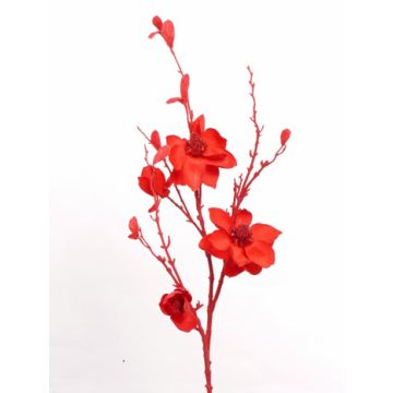 Umělá květina magnólie SANDY, lesklá, červená, 115cm