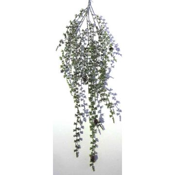 Umělá modřínová větev BIRTA se šiškami, třpytky, zelená, 120cm