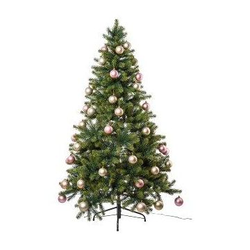 Umělá jedle APALMO, LED diody, růžovo-krémová, 150cm